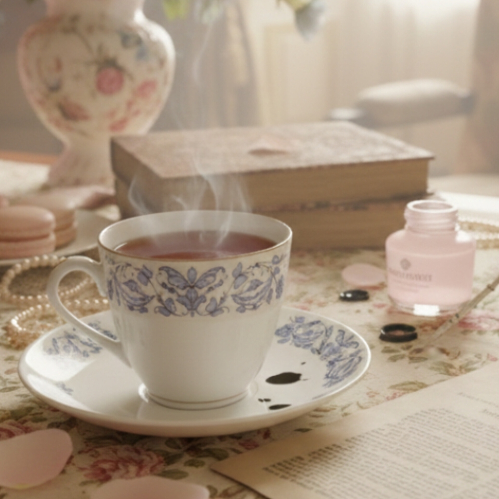 CoquetteCore Tea Cup, Saucer, Mini, Love Shack Fancy Core, Cottage, Romance